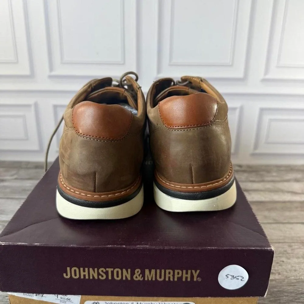 Johnston & Murphy Men's size 9W Mapes Brown Leather Oxford Shoes